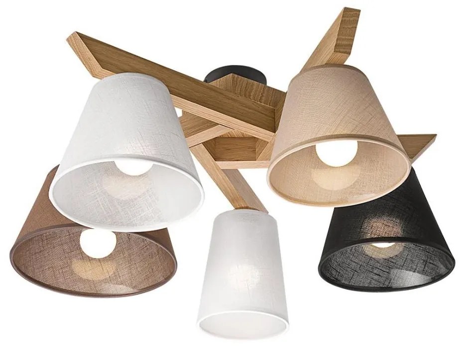 Plafoniera ANTONIO 5xE14/40W/230V rovere