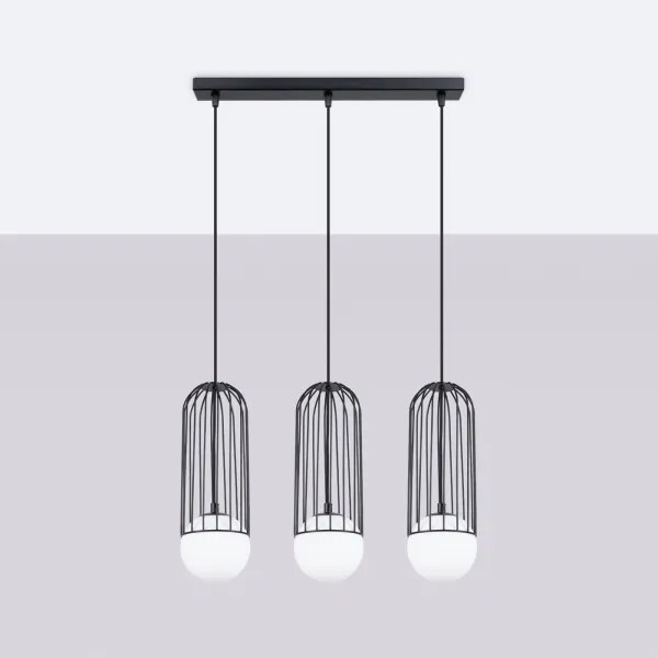 Sollux SL.1334 - Lampadario a sospensione con filo BRINA 3xG9/8W/230V nero