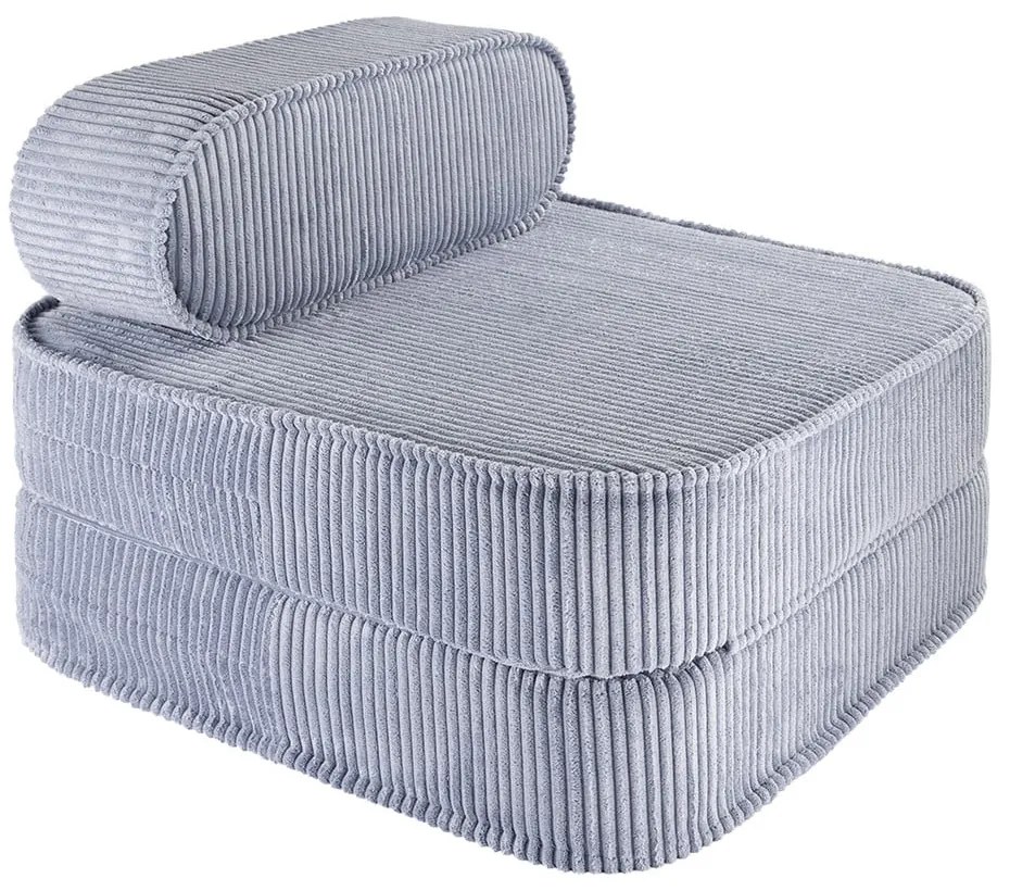 Poltrona per bambini blu con rivestimento in velluto a coste Flip – Wigiwama