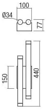 Redo 01-2034 - Applique a LED MADISON 4xLED/4W/230V rame