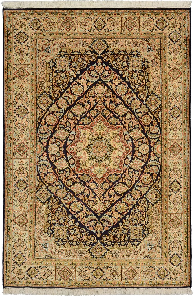 Tappeto 190x130 Beige (Indian) Annodato A Mano