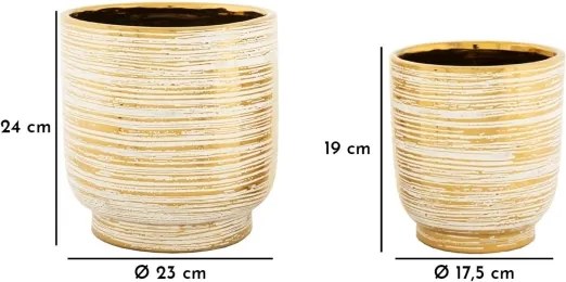 Porta Vasi Coppia Melody Cm Ø 23X24-17,5X19