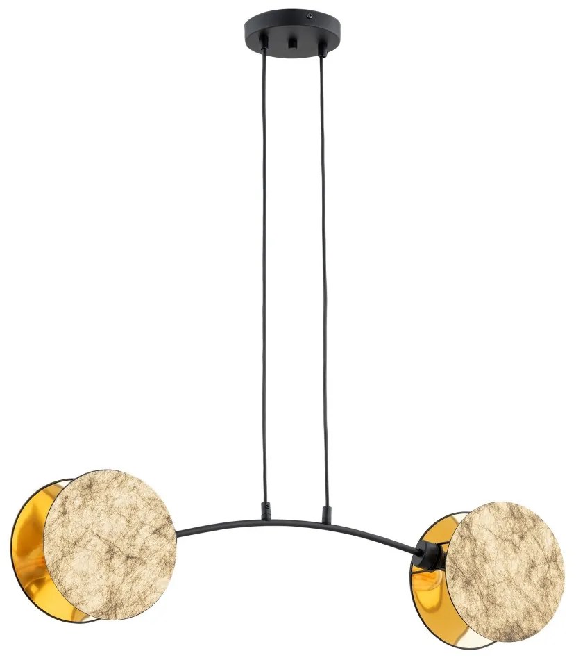 Lampadario a Sospensione MOTIF 2 In Acciaio e Tessuto 2xE27 Colore del corpo Rattan