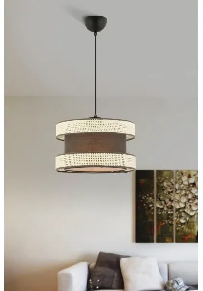 Lampadario a cavo HALO 1xE27/60W/230V marrone/crema
