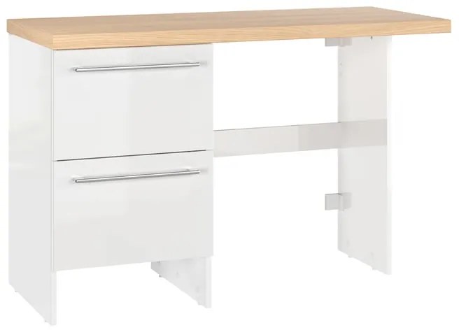 Mobile sottolavabo e lavabo Remix Positive bianco e rovere naturale in truciolare L 107 x H 73.2 x P 46 cm 2 cassetti, top incluso