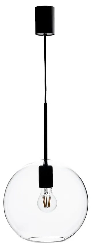 Lampada a sospensione nera con paralume in vetro 25x25 cm Patera - Markslöjd