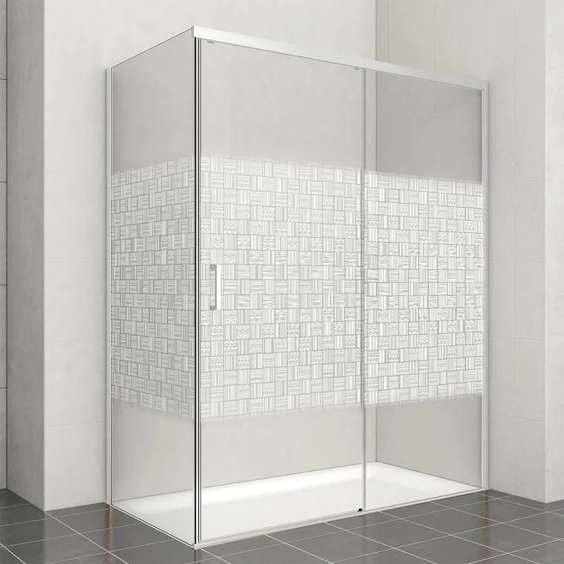 Porta doccia scorrevole L 138-139.5 cm x H 200 cm per nicchia in vetro smerigliato SP. 6 mm, profilo cromo, serie Jazz