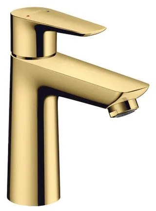 Rubinetto per lavabo a canna media getto laminare cristallino Talis E oro levigato lucido HANSGROHE H 16.2 cm