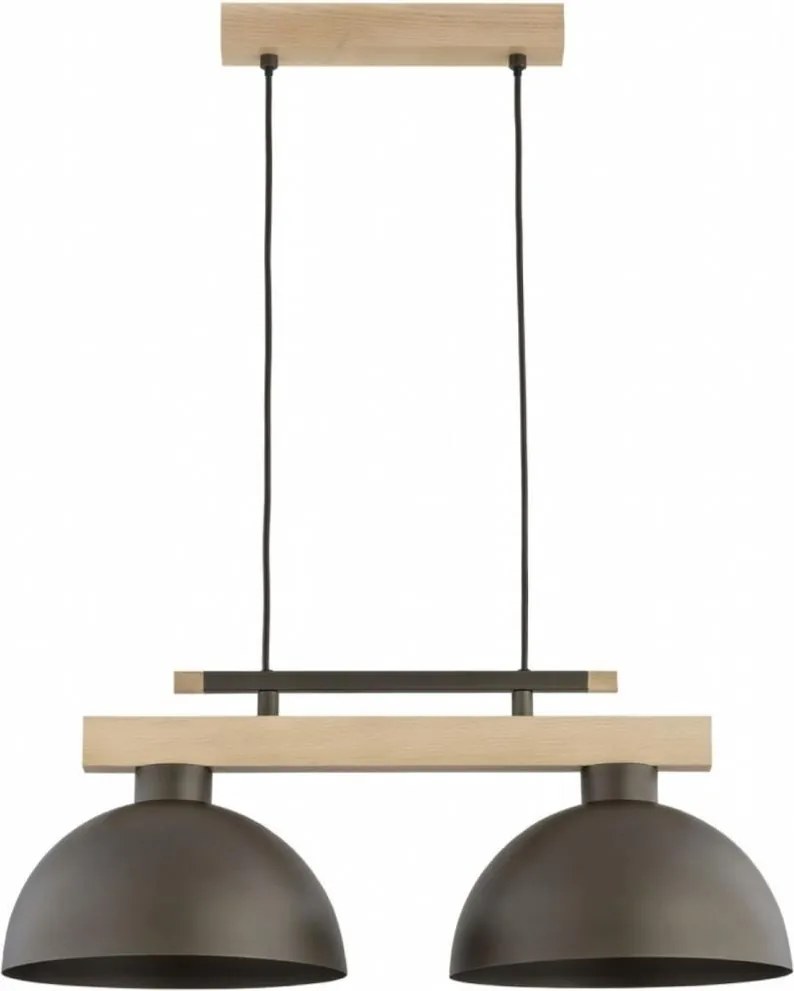 Lampadario a sospensione su cavo VERTA 2xE27/15W/230V marrone/beige