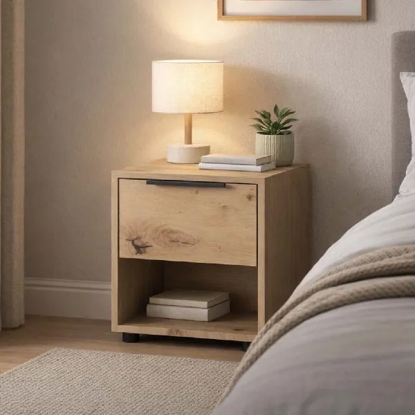 Cassettiera in legno Tikon 36x45h cm con Cassetto e Vano Giorno Rovere