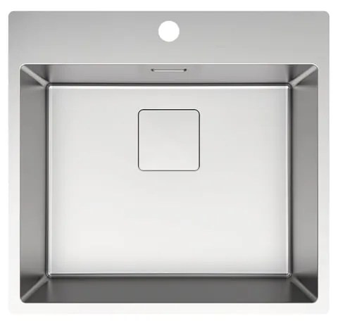 Lavello sopratop 1 vasca DELINIA Michigan M L 51.5 x L 55 cm argento