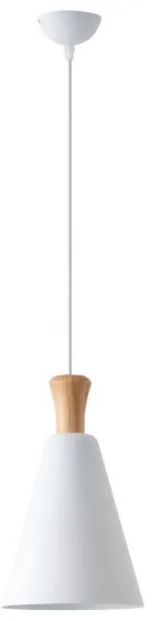 Lampadario a sospensione con filo 1xE27/15W/230V bianco diametro 20 cm