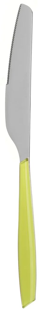 Coltello tavola sfuso verde in acciaio inox Silhouette