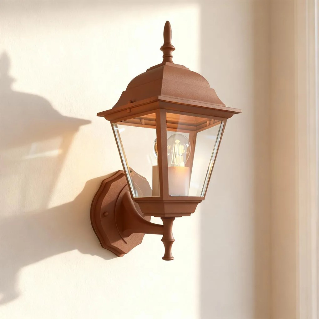 Applique Lanterna da Esterno E27 IP54 Corten - Serie ALFIERI 1A