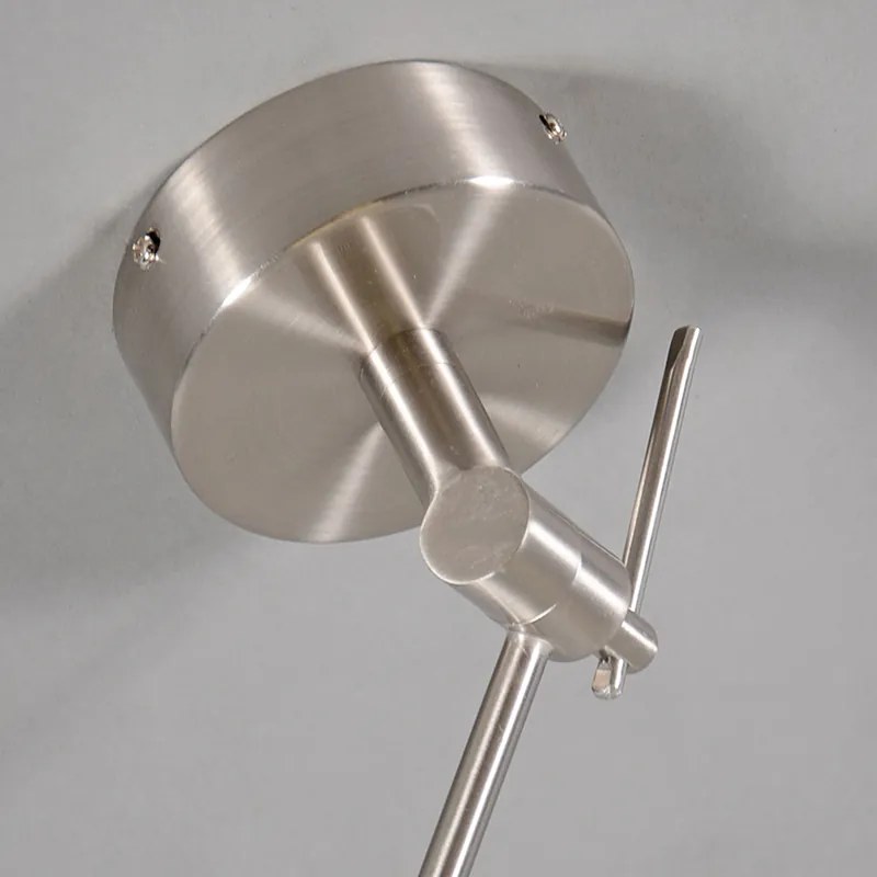 Lampada a sospensione in acciaio con paralume 35 cm color tortora regolabile - Blitz