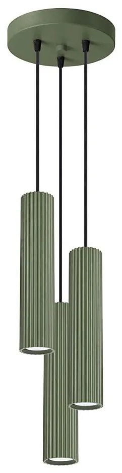 Sollux SL.1614 - Lampadario a sospensione con filo KARBON 3xGU10/10W/230V verde