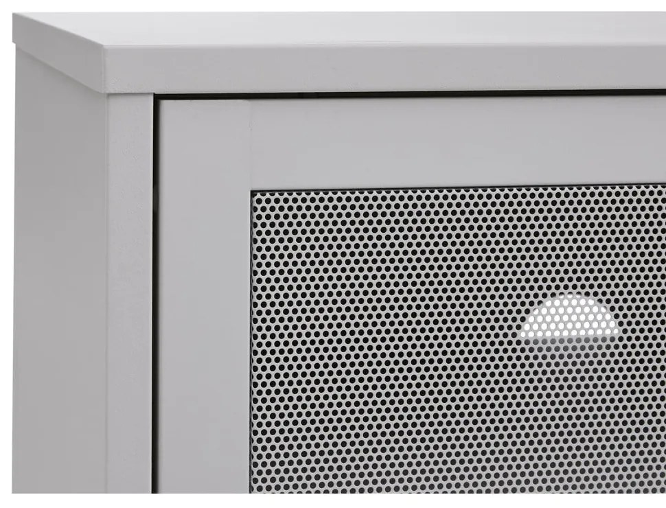 Mobile TV grigio in metallo 160x55x45 cm Veep – Unique Furniture