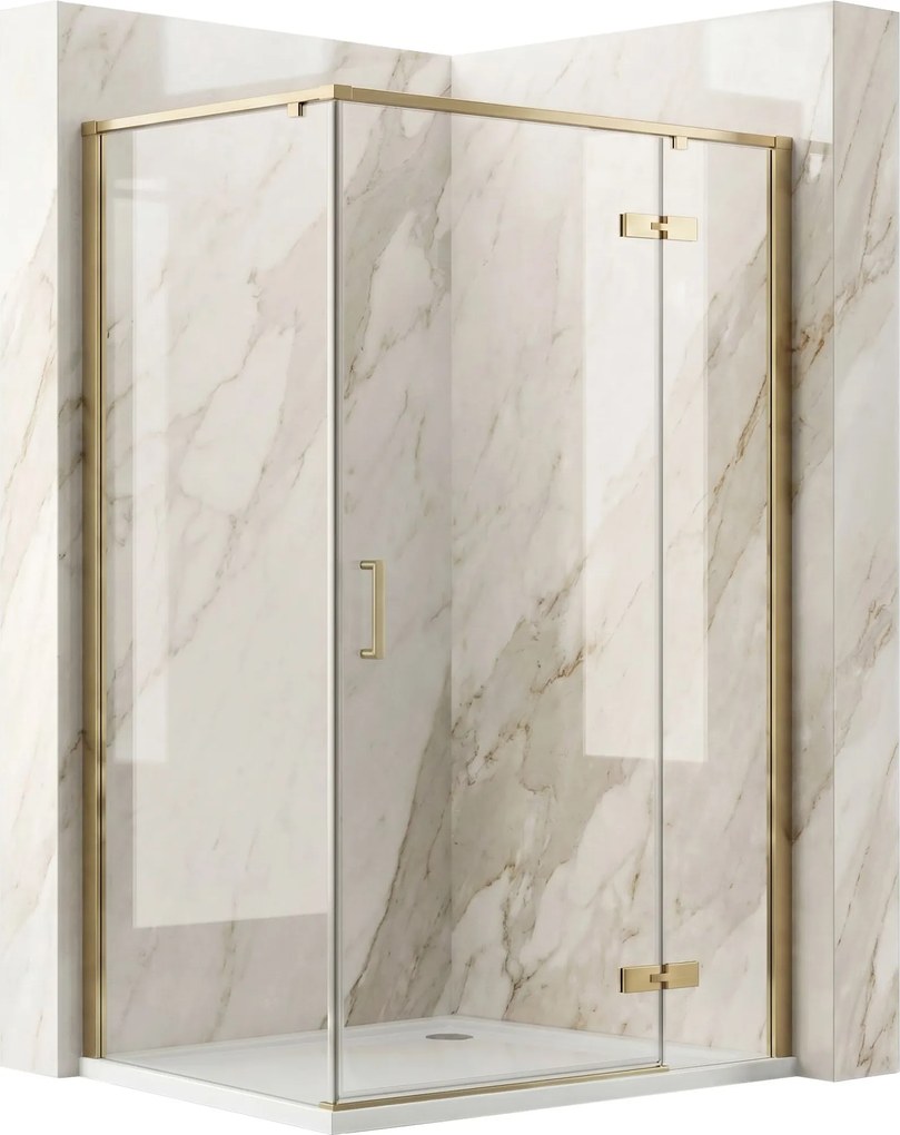Cabina doccia Rea Bruno 100x80 Brush Gold