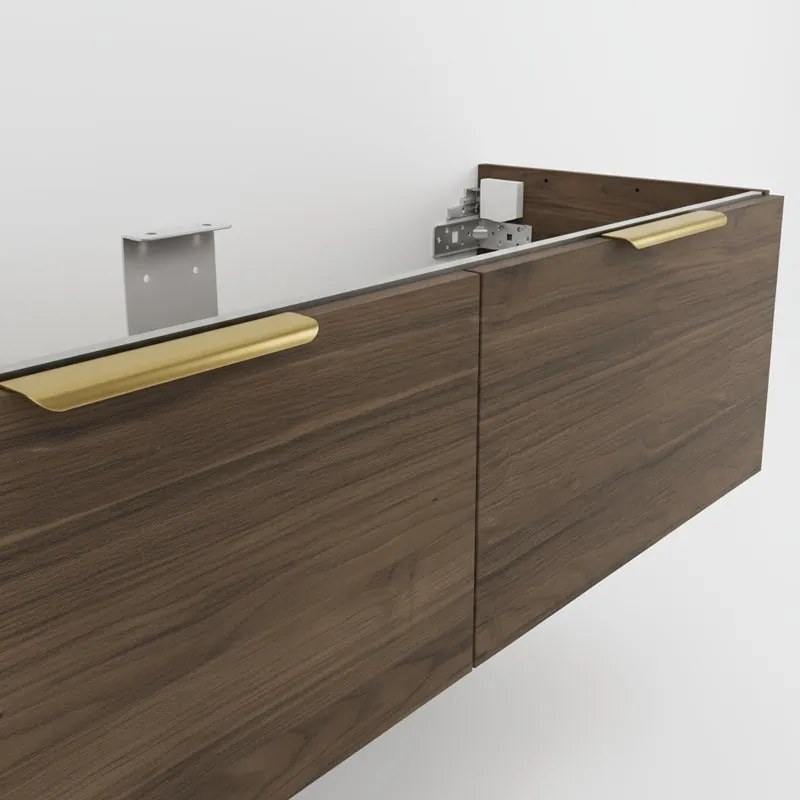 Mobile da bagno sotto lavabo marrone L 125 x H 37 x P 53 cm, lavabo non incluso