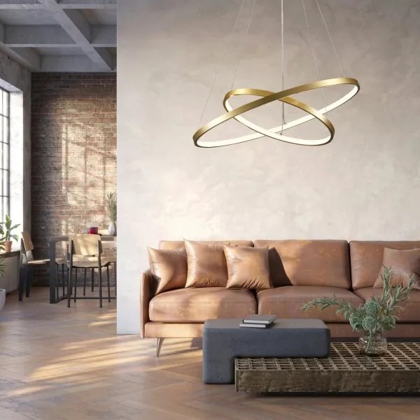 Lampadario LED a sospensione con filo LEA LED/35W/230V 4000K diametro 60 cm oro