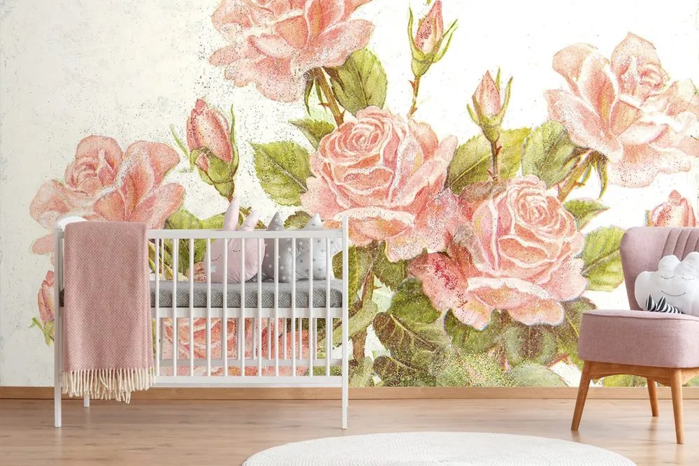 Carta da parati – Bouquet di rose vintage