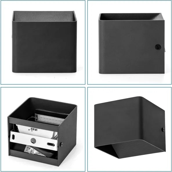 Aigostar - Applique a LED LED/5,5W/230V 10x10 cm nero