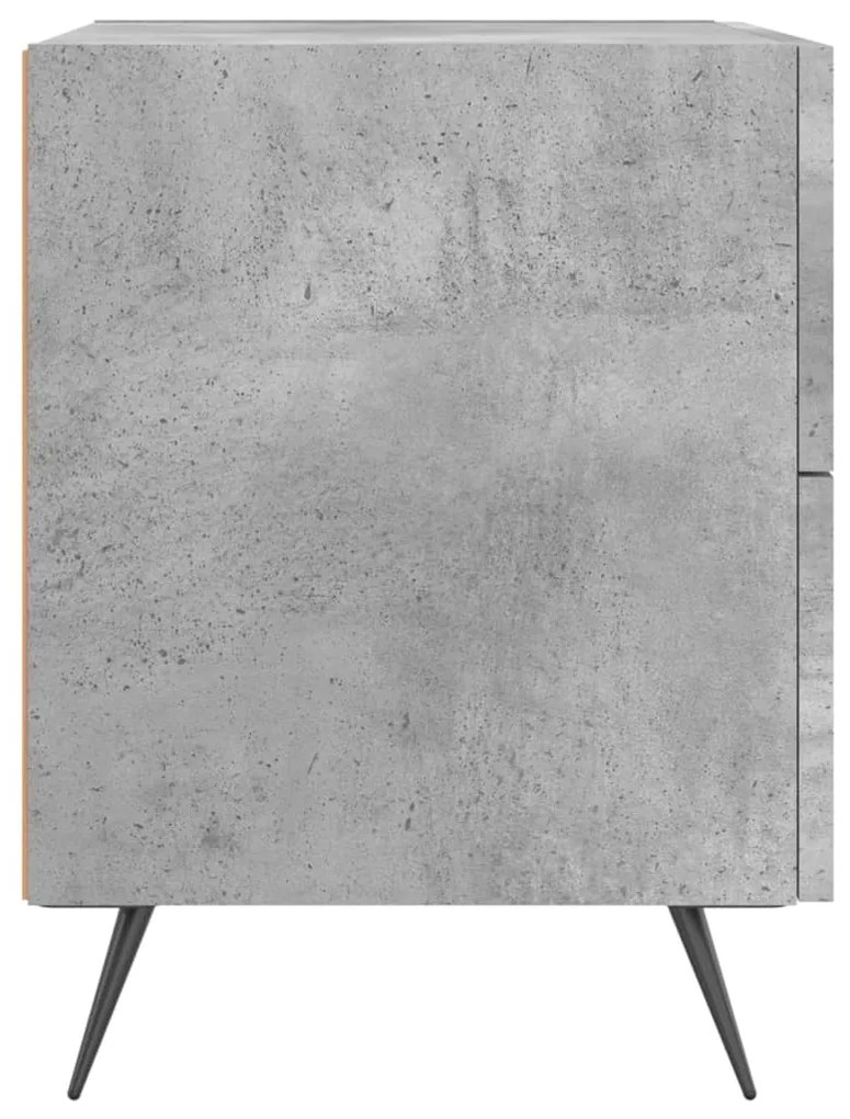 Comodino grigio cemento 40x35x47,5 cm in legno multistrato