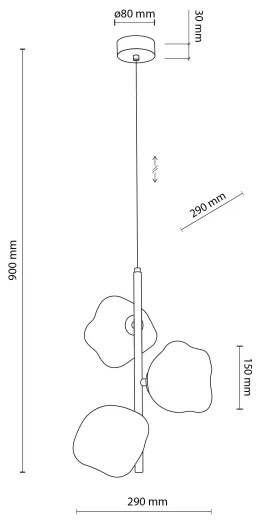 Lampadario a sospensione su cavo LAVA 3xG9/8W/230V beige/beige fumé