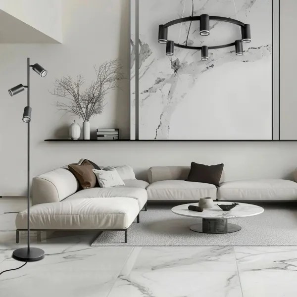 Lampadario a sospensione con filo PARIGI 6xGU10/12W/230V nero