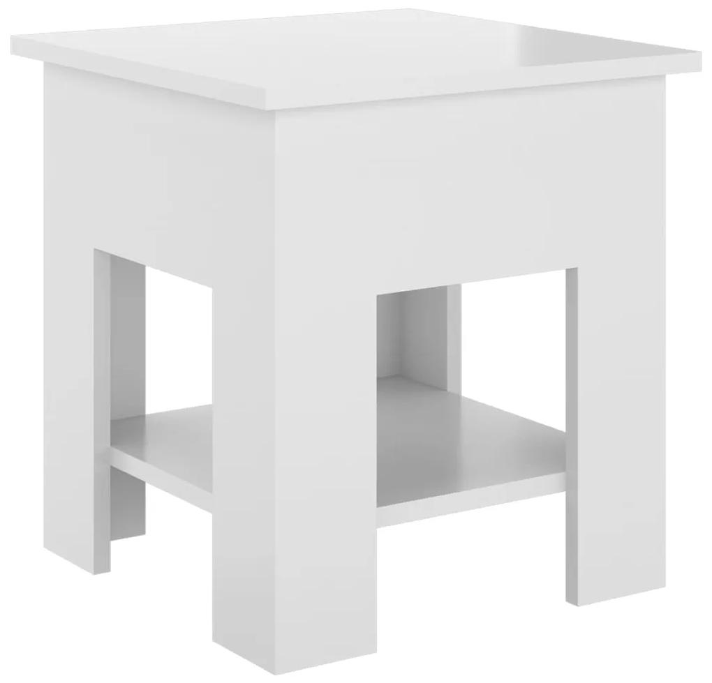 Tavolino da salotto bianco lucido 40x40x42 cm legno multistrato