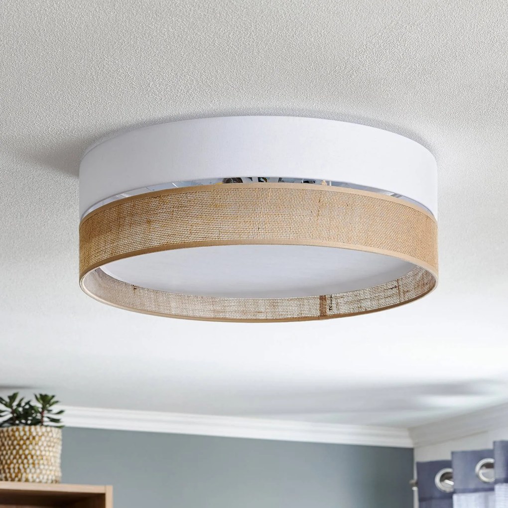 Plafoniera soffitto Linobianco TK Lighting, dimmerabile, Soggiorno / Sala da pranzo, Tessuto / Stoffa / Seta, Moderno, Plafoniera