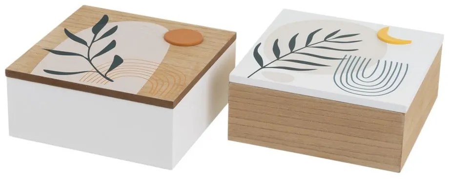 Scatole in set con coperchio/decorative 2 pz ø 20x8,5 cm – Casa Selección