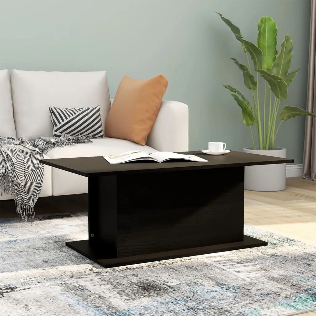 Tavolino Da Salotto Nero 102x55,5x40 Cm İn Truciolato /