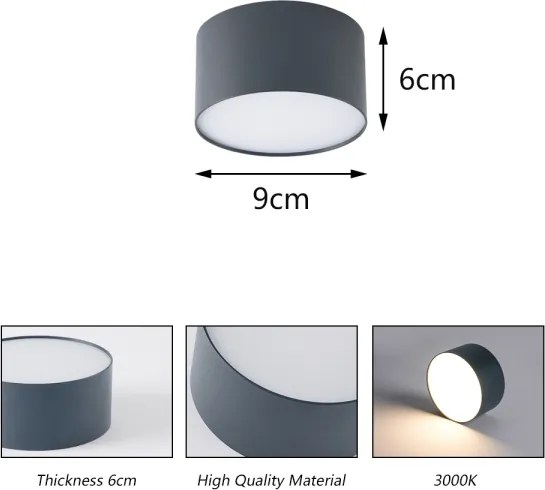 Brilagi - Plafoniera LED da soffitto per bagno FORIS LED/9W/230V Ø 9 cm antracite IP44