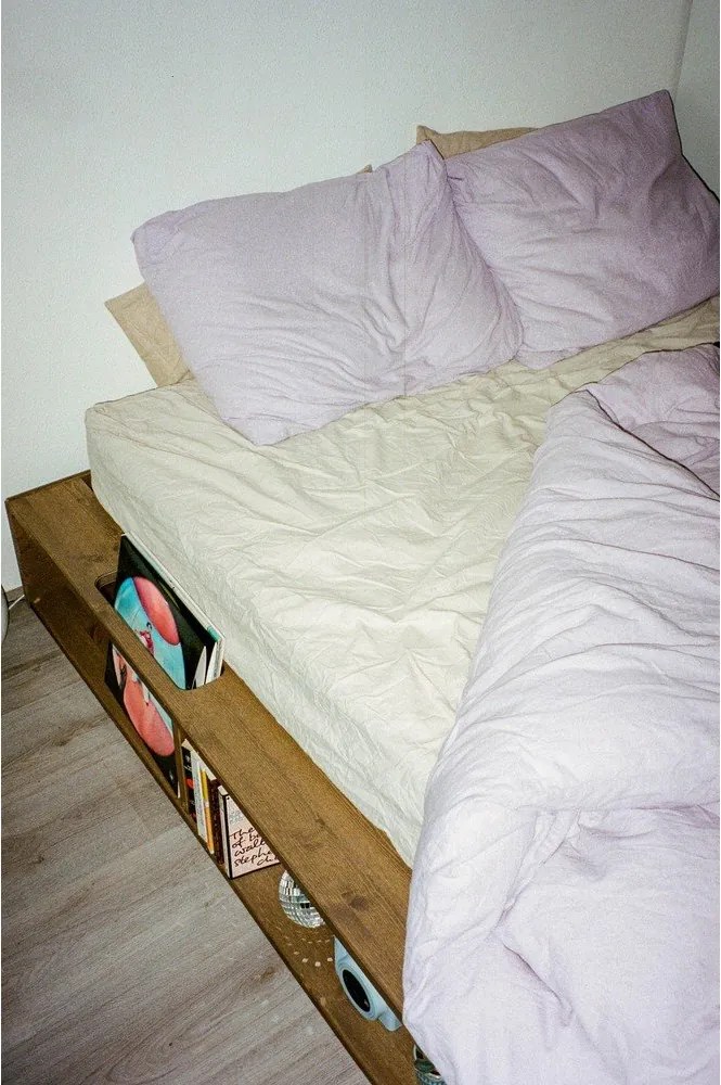 Letto matrimoniale marrone in legno di pino con griglia 140x200 cm Ziggy - Karup Design