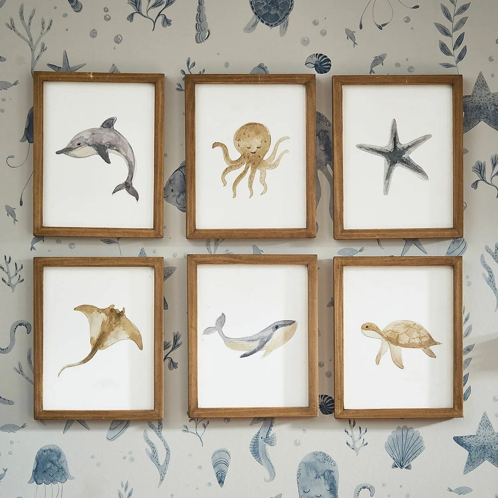 LOBERON Set di 6 quadri Nibblu