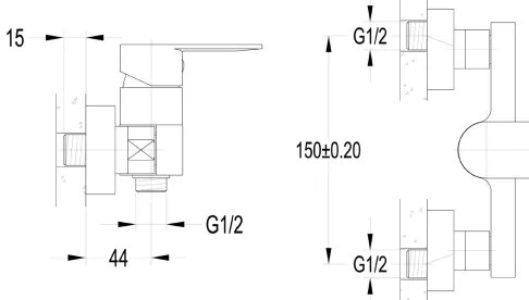 Aqualine - Miscelatore doccia DAPHNE, finitura cromo lucido