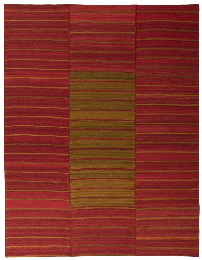 Kilim Tappeto 310x240 Rosso (Iran) Tessuto A Mano