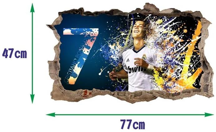 Adesivo decorativo da parete 3D - Cristiano Ronaldo 47 x 77 cm