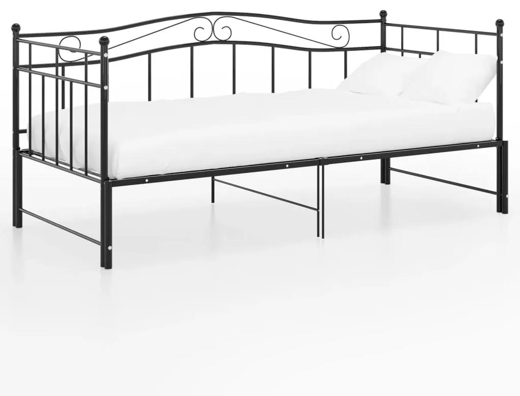 Telaio divano letto estraibile nero in metallo 90x200 cm