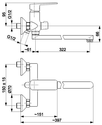 KFA Armatura 4428-715-00 - Set da bagno con rubinetto AGAT cromo lucido