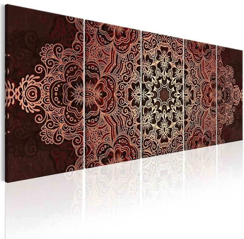 Quadro Mandala  Flower Bouquet  Colore Beige, Dimensioni e Misure 225x90