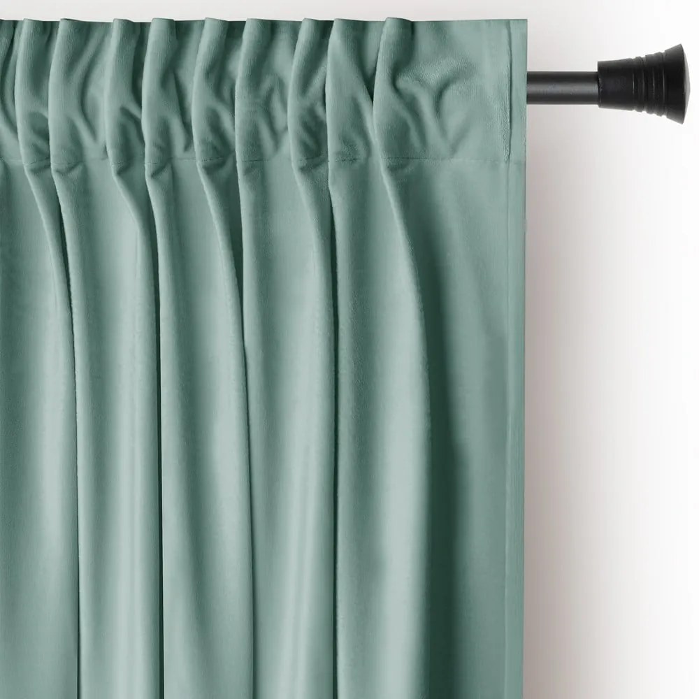 Tenda parzialmente oscurante verde chiaro in velluto 140x245 cm Pleat – Restilo