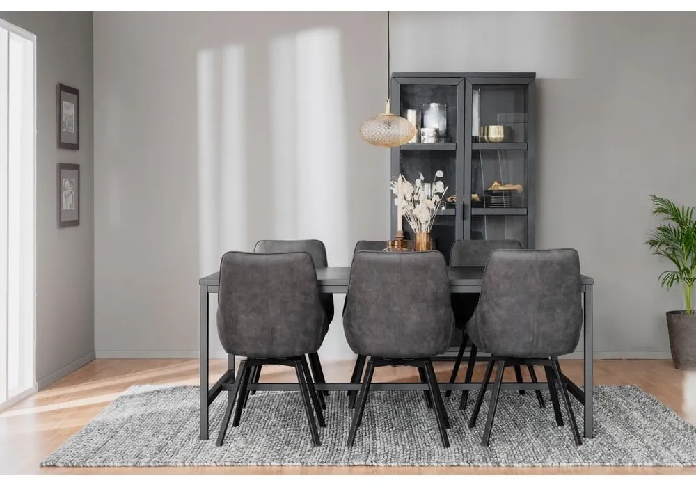 Vetrina in rovere nero 95x195 cm Everett - Rowico