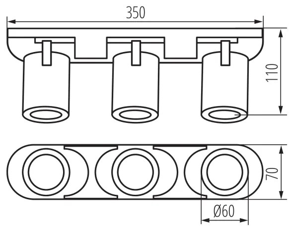 Kanlux 38966 - Faretto LAURIN 3xGU10/10W/230V ottone/bianco