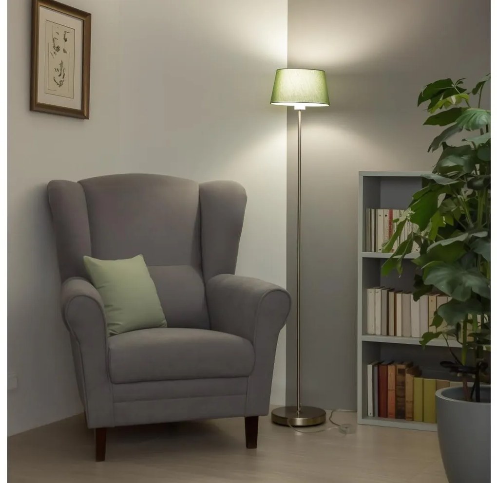 Brilagi - Lampada da terra LED CERIA 1xE27/40W/230V Ø 25 cm verde/cromo opaco