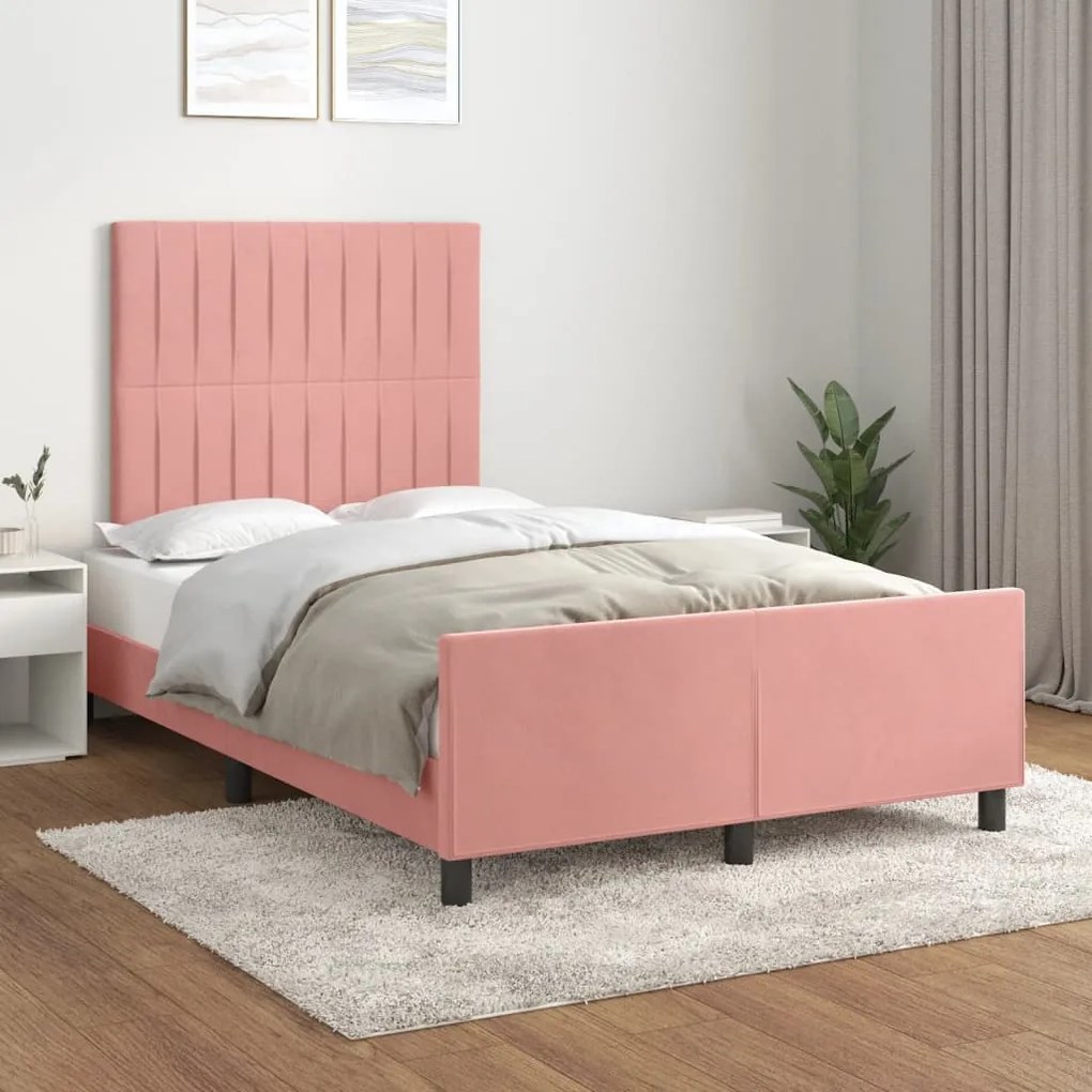 Giroletto Senza Materasso Rosa 120x190 Cm Velluto /