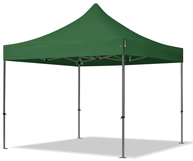 TOOLPORT 3x3m gazebo pieghevole con laterali (finestre panoramiche), PREMIUM acciaio, verde scuro - (600018)