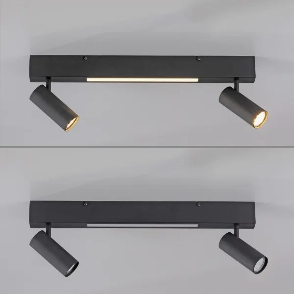 Schöner Wohnen 11793-18 - Faretto LED DANTE 2xGU10/10W+LED/7,2W nero