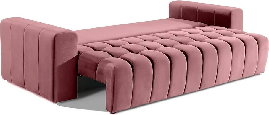 Divano rosa allungabile/con contenitore e rivestimento in velluto 247 cm Lazaro – ELTAP